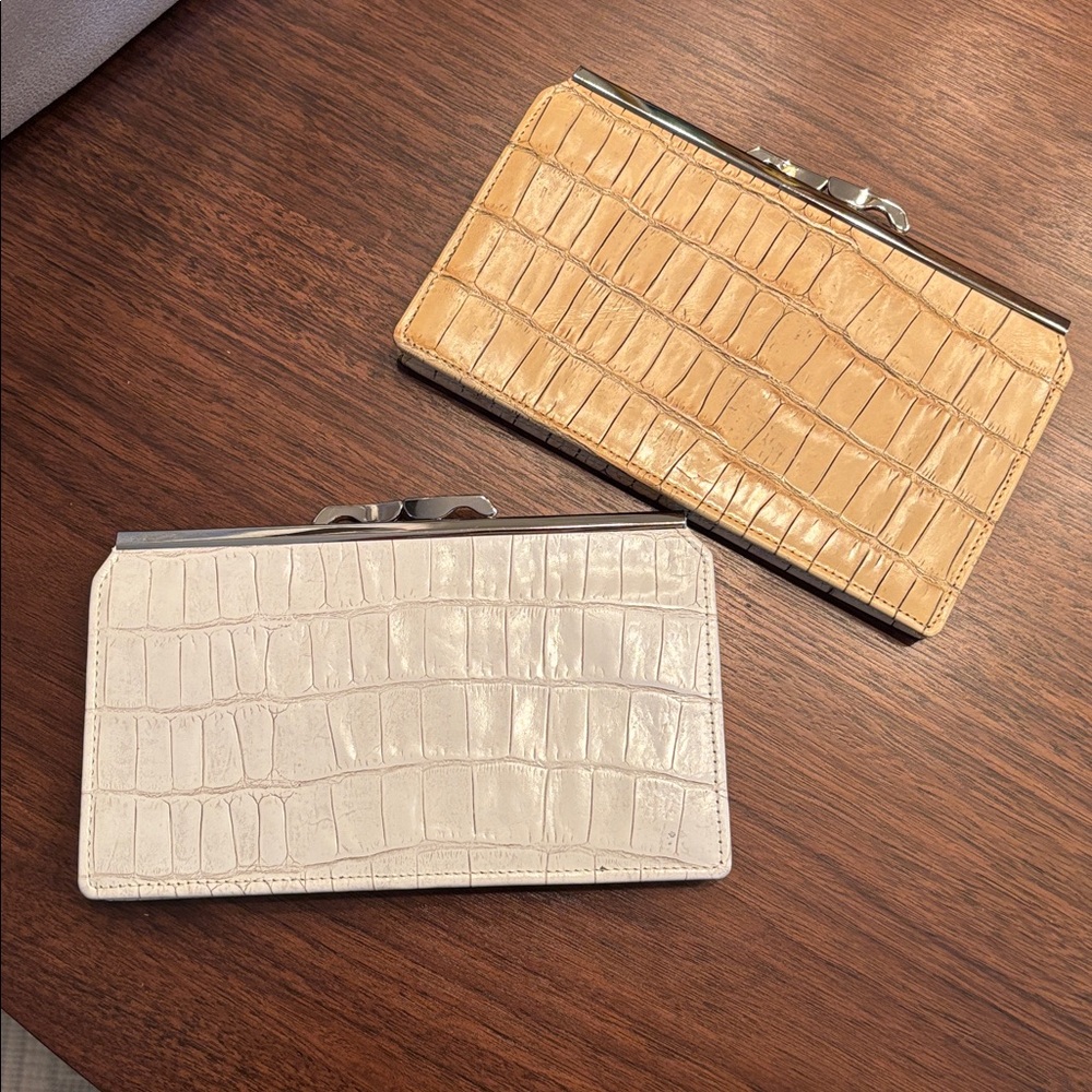 ABAS  — SET includes TWO Elegant Croc-Embossed Clutch Wallet